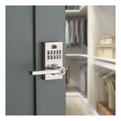 Kwikset SmartCode 917 Series Electronic Halifax Lever, Satin Nickel